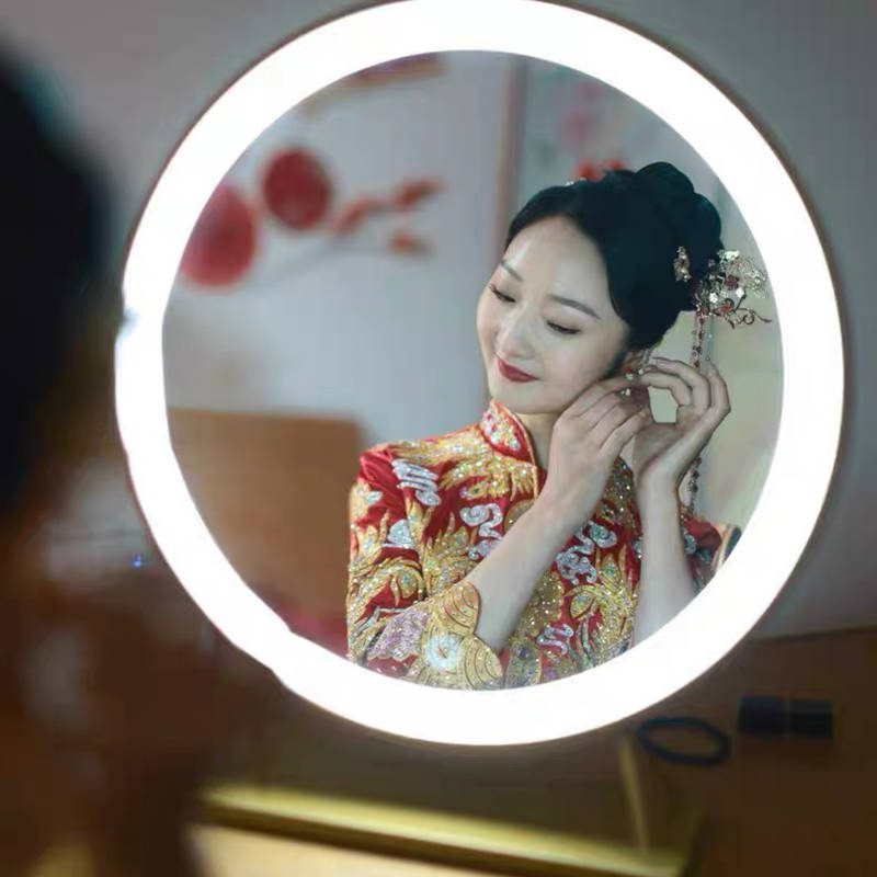 y1f4rcggxrl7772.jpg Smart Charging Mirror Cosmetic Mirror Desktop Led With Fill Light Net Red Ins Light Luxury Luminous Dressing Mirror - WOSEN Mirror