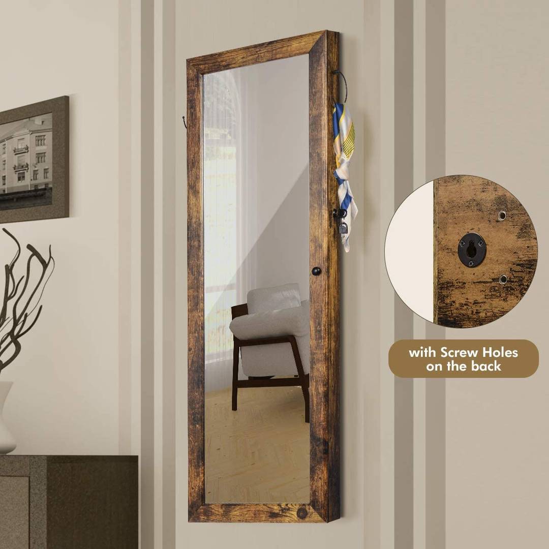 y302rfx1tn119125.jpg LED Full-Length Jewelry Cabinet Storage Mirror Wall-Mounted Glass Door for Bedroom or Living Room Furniture - WOSEN Mirror