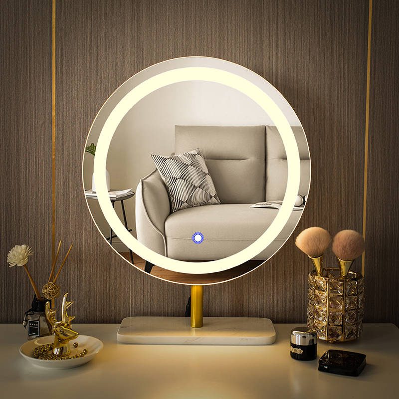 Smart Italian Makeup Desktop Vanity Mirror with Lights Touch Switch Feature for Bedroom and Bathroom Versatile Home Decor - WOSEN Mirror