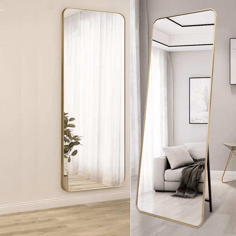 yel5g33voc016780.png Customizable Modern Aluminum Alloy Frame Rounded Rectangular Floor-to-ceiling Mirror for Decorative use - WOSEN Mirror