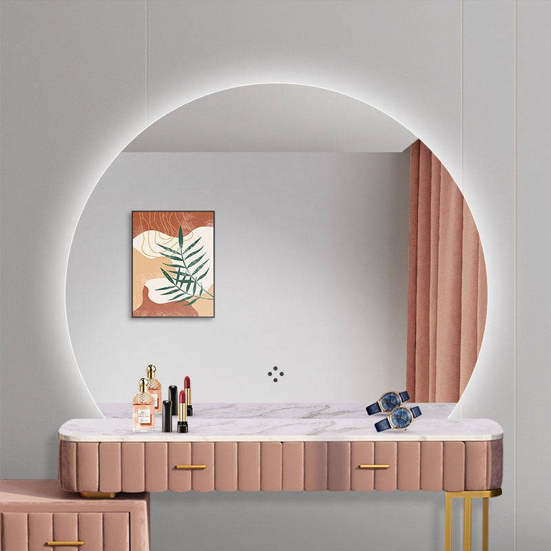 Simple Frameless LED Smart Bathroom Mirror with Lights Wall Mounted Round Frameless Mirror Screen with Functions Customized - WOSEN Mirror