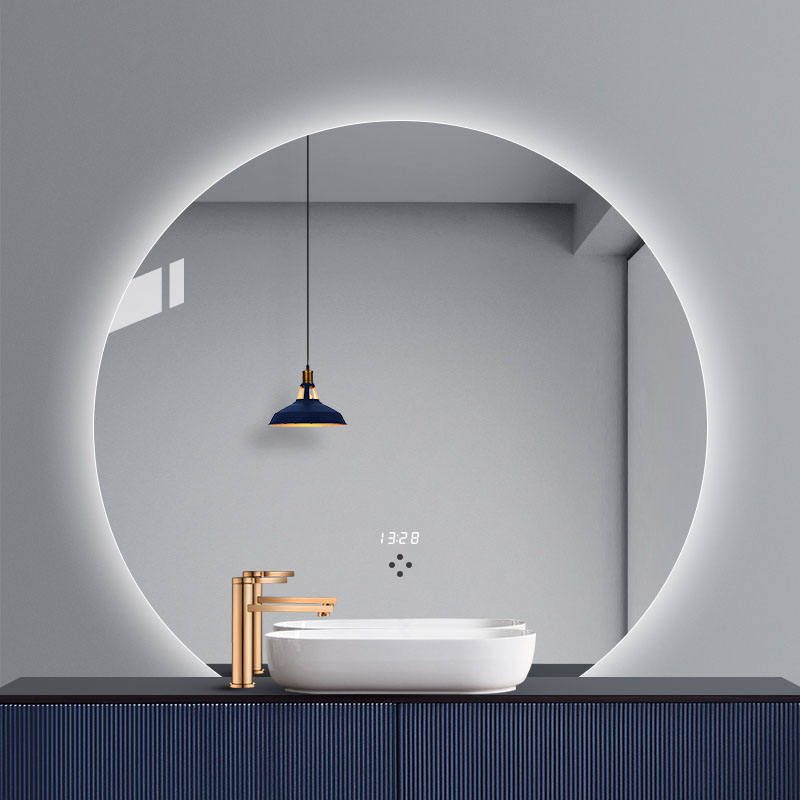yewpobr0ctx5763.jpg Simple Frameless LED Smart Bathroom Mirror with Lights Wall Mounted Round Frameless Mirror Screen with Functions Customized - WOSEN Mirror