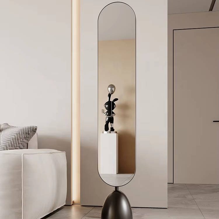 Nordic Modern Luxury Ins Floor Mirror Girls’ Bedroom Full-Length Wall Dressed Glass Stand Simple Home Living Cosmetic Usage - WOSEN Mirror