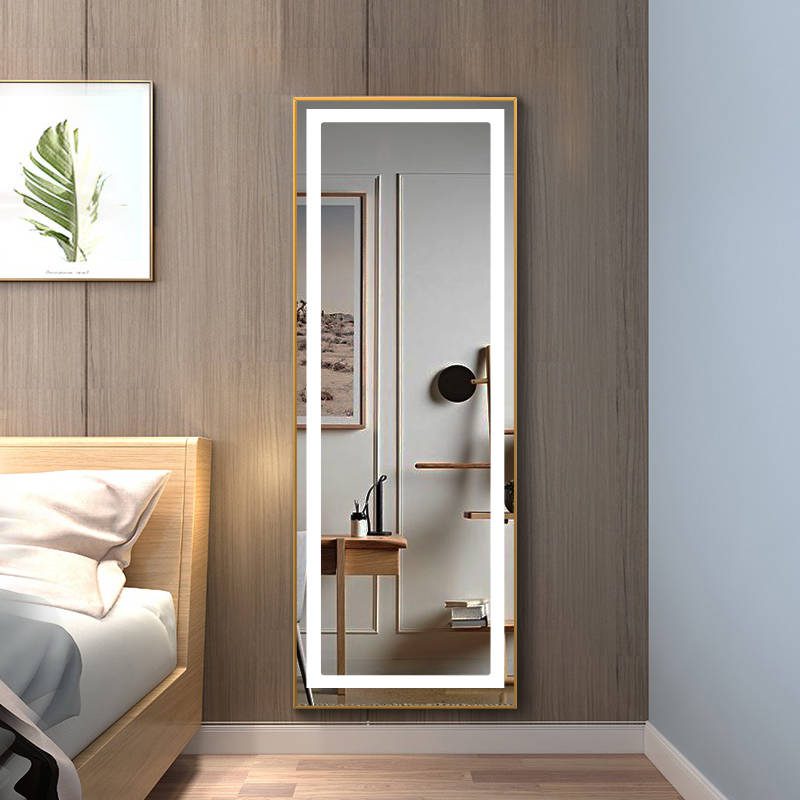ynukplicgvb18710.jpg Customizable Modern LED Full-Length Rectangle Floor Mirror Aluminum Alloy Frame for Home or Hotel Use - WOSEN Mirror