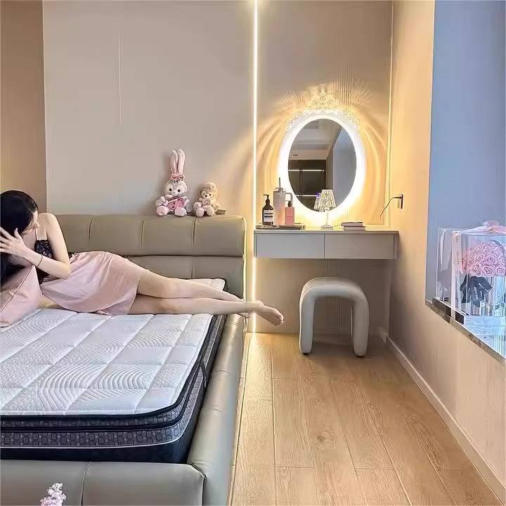 ysu24haap2n6049.jpg Modern LED Light Dresser Lamp Touch Control Anti-Fog Cosmetic Mirror for Bedroom Bathroom Twilight Acrylic Frame Metal Material - WOSEN Mirror