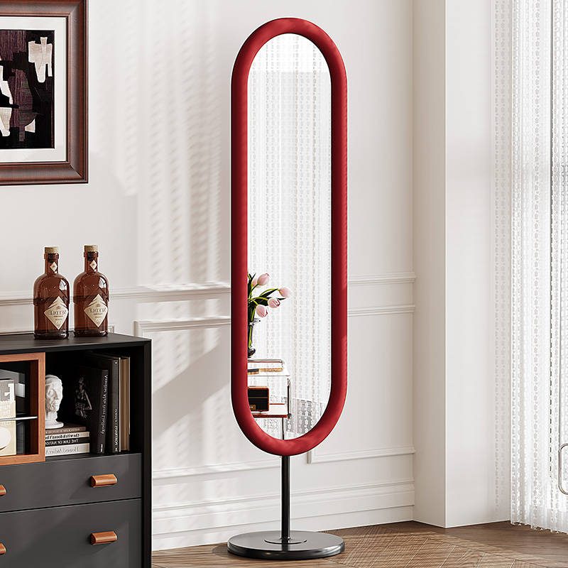 Modern Luxury Style Full Length Dressing Mirror Internet Celebrity Floor Mounted Retro Light High End Feel Home Bedroom Fitting - WOSEN Mirror