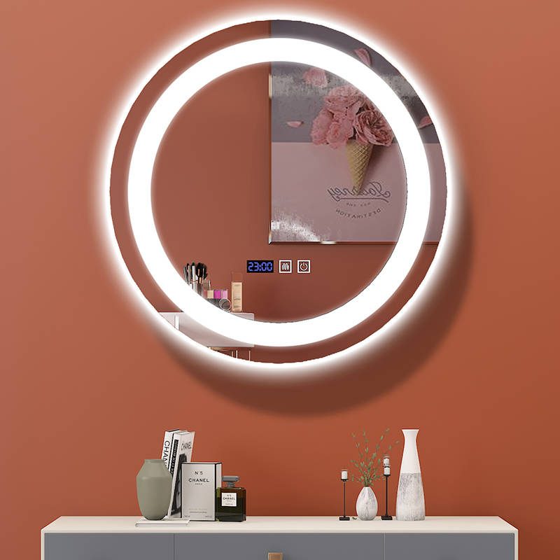 Smart round Anti-Fog Bathroom Vanity LED Light Decor Wall Makeup Glass Mirror Framed - WOSEN Mirror