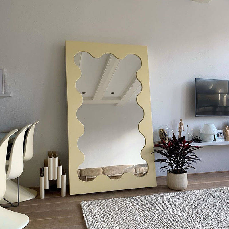 z2r1s0zgrlq18990.jpg Net Red Wave Dressing Mirror Furniture Nordic Design Irregular Ultra-White Art Bedroom Dressing Mirror - WOSEN Mirror