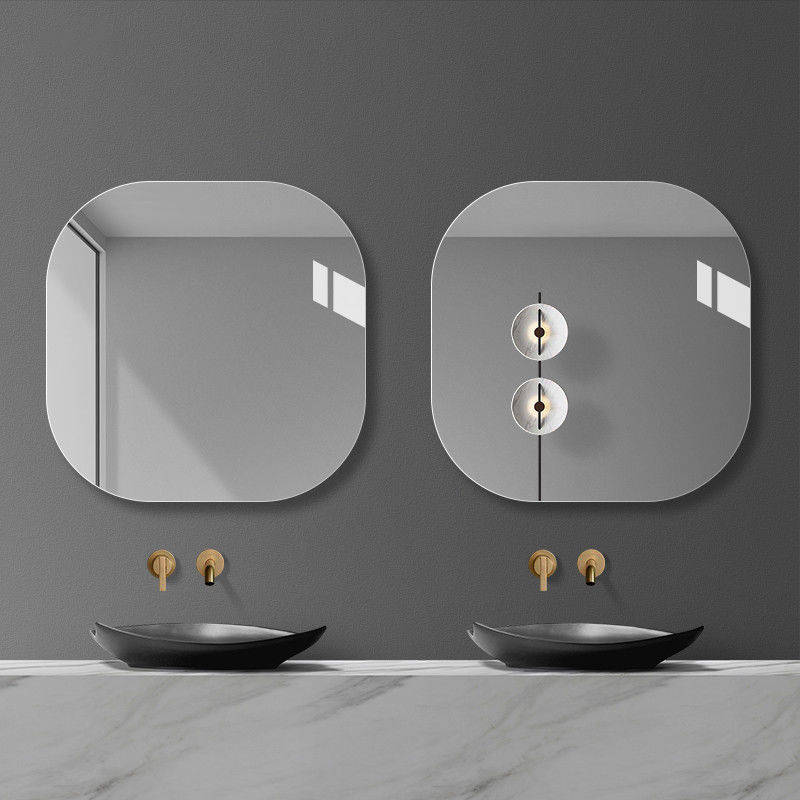 zbtbf0bgym23006.jpg Square Minimalist Bathroom Mirror Frameless Rounded Corner Toilet Makeup Mirror Wall Mounted Mirror - WOSEN Mirror