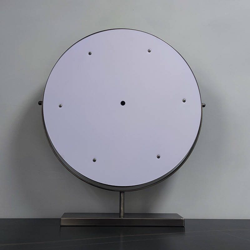 zgmjzhb2pep7144.jpg 2025 Hot Sale Desktop Metal Frame LED Makeup Mirror Modern Design Portable Vanity Mirror Touch Screen Three Colors Switching - WOSEN Mirror