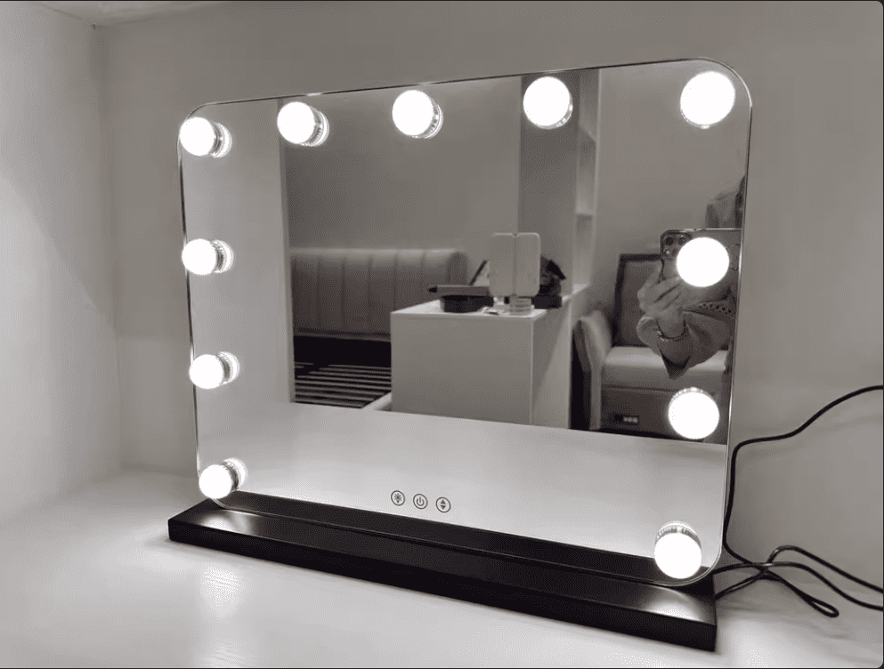 zgxck211d3g6192.png Modern LED Light Glass Makeup Mirror Smart Dresser Mirror with Bulb Dedicated to Makeup Artists for Bedroom - WOSEN Mirror