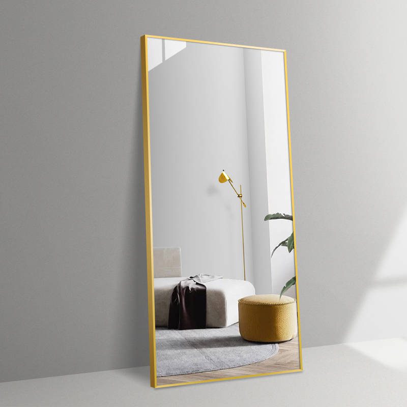 zqu24irqzxf19694.jpg Custom Large Full-Length Floor Mirror in Gold Black Modern Style Metal Wall Hanging Dressing Frame Quality Glass ESPEJO SPIEGLER - WOSEN Mirror