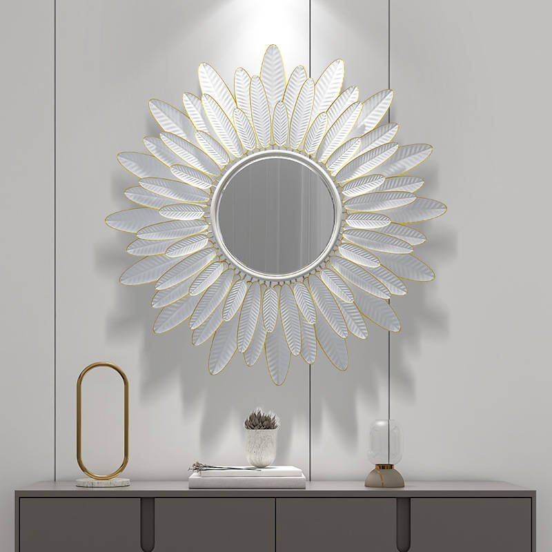 zqysvouwcty9383.jpg Creative Light Luxury Decorative Mirror Three-dimensional Iron Living Room Wall Decoration Hanging Mirror - WOSEN Mirror