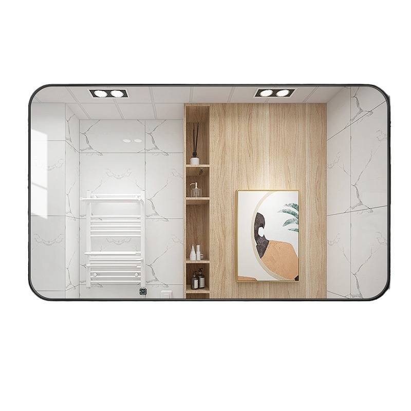 Aluminum Frame Large Rounded Bathroom Mirror Wall Mounted High-definition Explosion-proof Mirror Household Bedroom Makeup Mirror - WOSEN Mirror