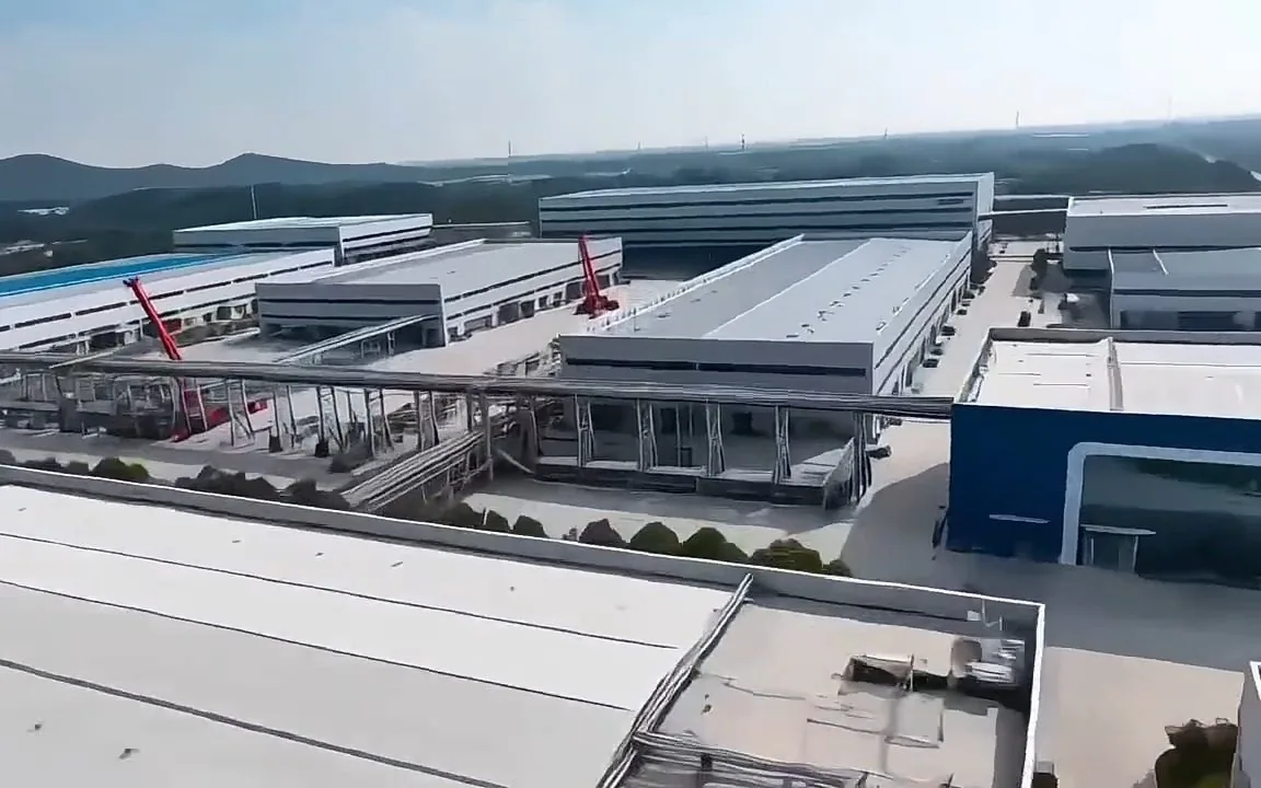 Aerial view of the Wosen mirror plant in Hebei, China